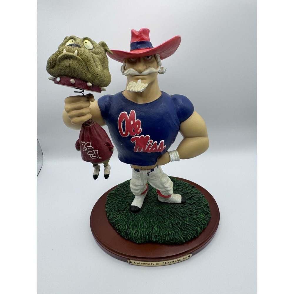 Ole Miss Rivalry Figurine, Lester Choking Bulldog, Limited 1479/3000,seepic